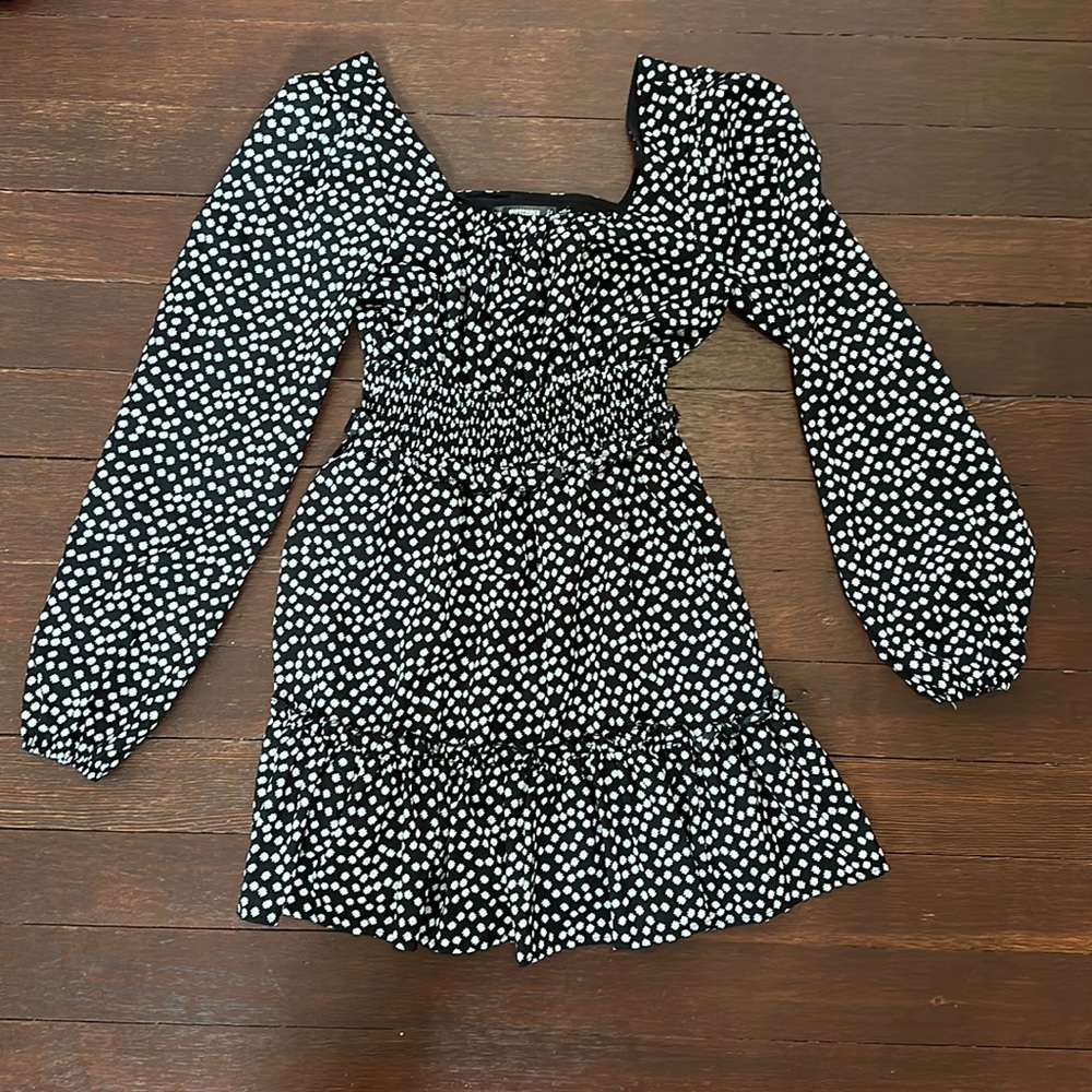 Misguided black floral dress